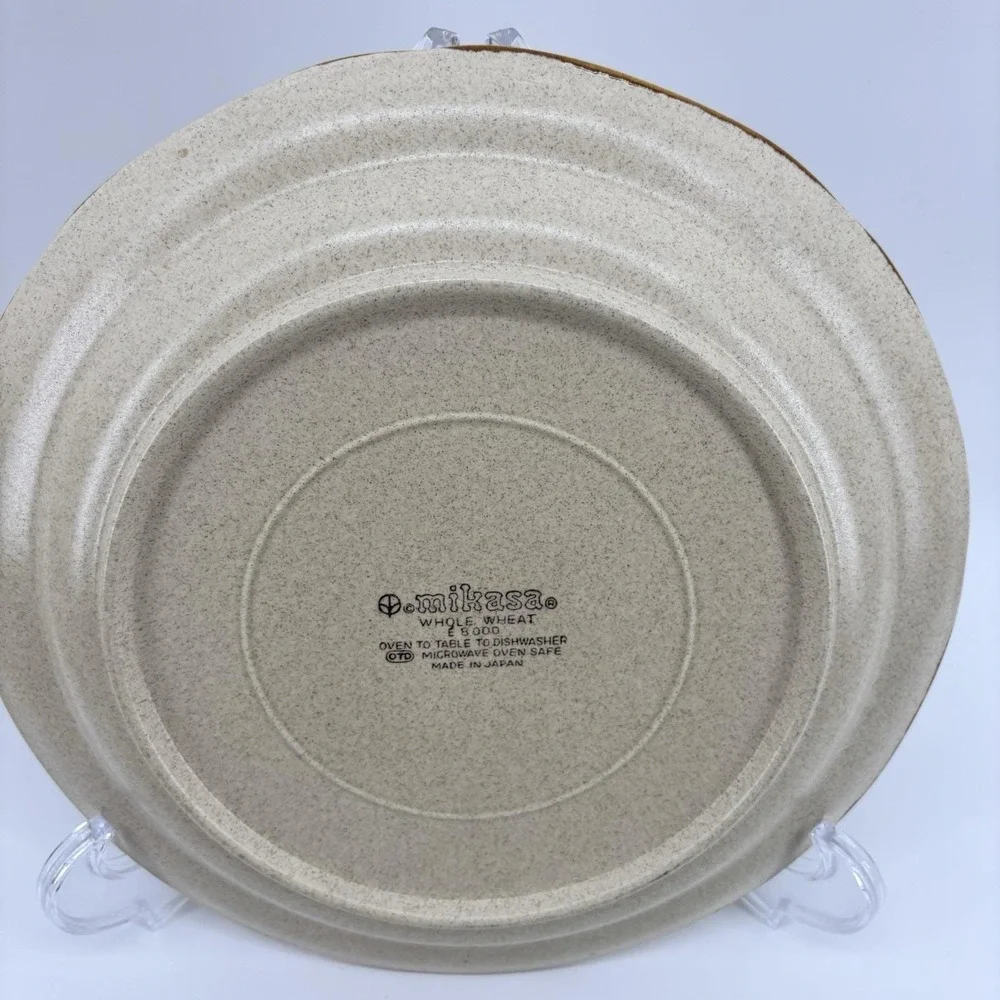 2 Vtg Mikasa Whole Wheat Stoneware Dinner‎ Plate 10.5